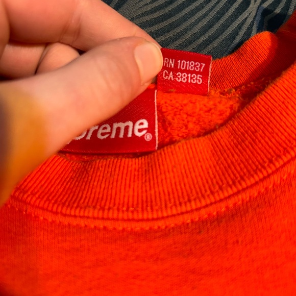 Supreme Dark Orange Letter Arc Crewneck Sweater Men’s Large - Picture 5 of 11